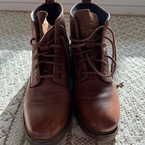 Cole Haan Lace Up Brown Leather Boots